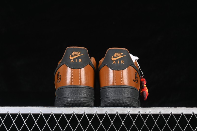 Nike Air Force 1 '07 Low Year of the Horse Limited Edition Sneakers with Caramel Charcoal Colorway - XY9025-009