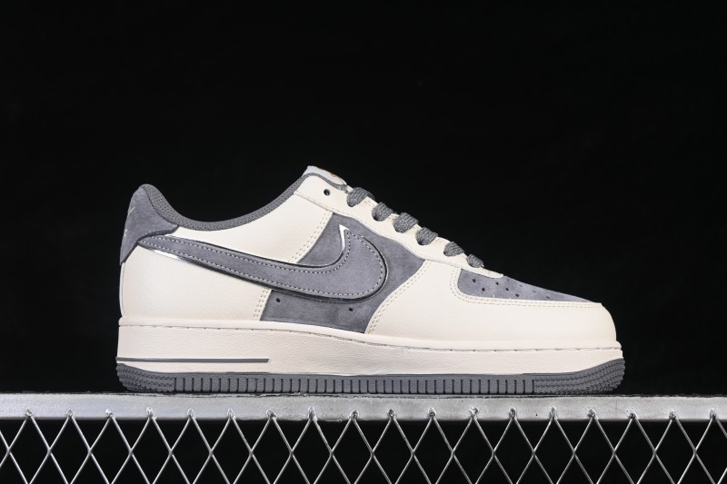 Nike Air Force 1 '07 Low Casual Skateboarding Shoes in Off-White and Grey - HT5088-615