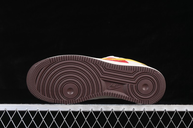 Nike Air Force 1 '07 Low Casual Sneakers with Red White Yellow Color Blocking - JP2026-155