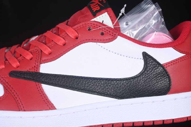 Nike Travis Scott x Air Jordan 1 Low OG Retro Basketball Sneakers with Reverse Swoosh Design - DM7866-101