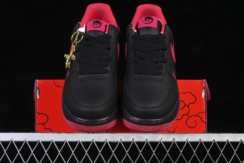 Nike Air Force 1 '07 Low Chinese New Year Edition Black and Rose Gold Basketball Sneakers - FV3694-102