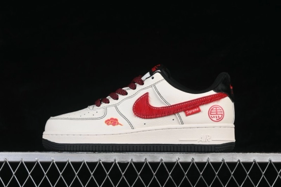Nike Air Force 1 '07 Low Year of the Horse White Red Horsehair Casual Sneakers - QW5288-126