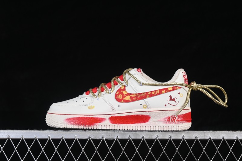 Nike Air Force 1 '07 Low Lucky Steed Traces Chinese New Year Hand-Painted Casual Skateboarding Shoes - SD2023-402