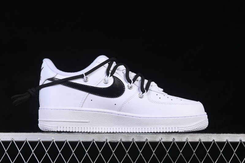 Nike Air Force 1 '07 Low Classic Casual Sneakers with Contrast Swoosh and Box Logo Heel - UP1668-595
