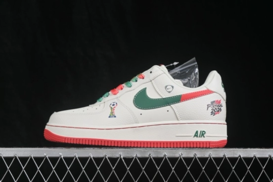 Nike Air Force 1 '07 Low Football Theme Casual Sneakers with Full-Length Air Cushion - DW8806-025