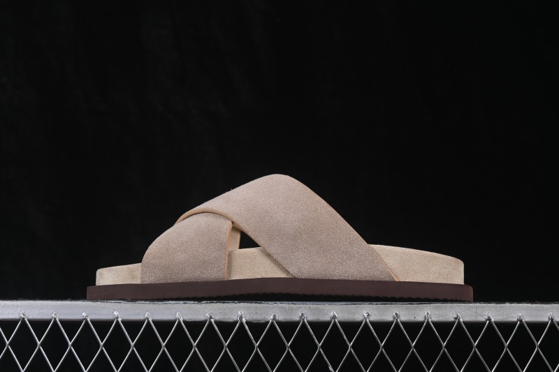 Brunello Cucinelli Suede Flat Slip-On Open-Toe Thong Sandals - 26IMZUSOLY327 TAUPE