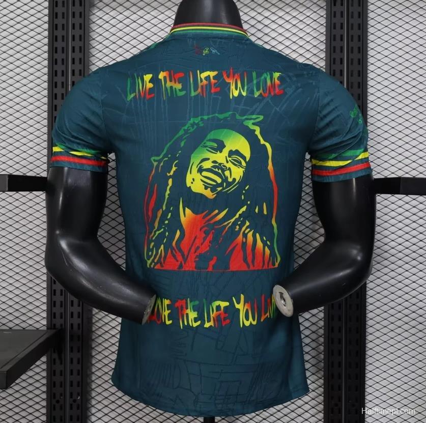 25/26 Ajax Navy Blue with Bob Marley Tribute Jersey