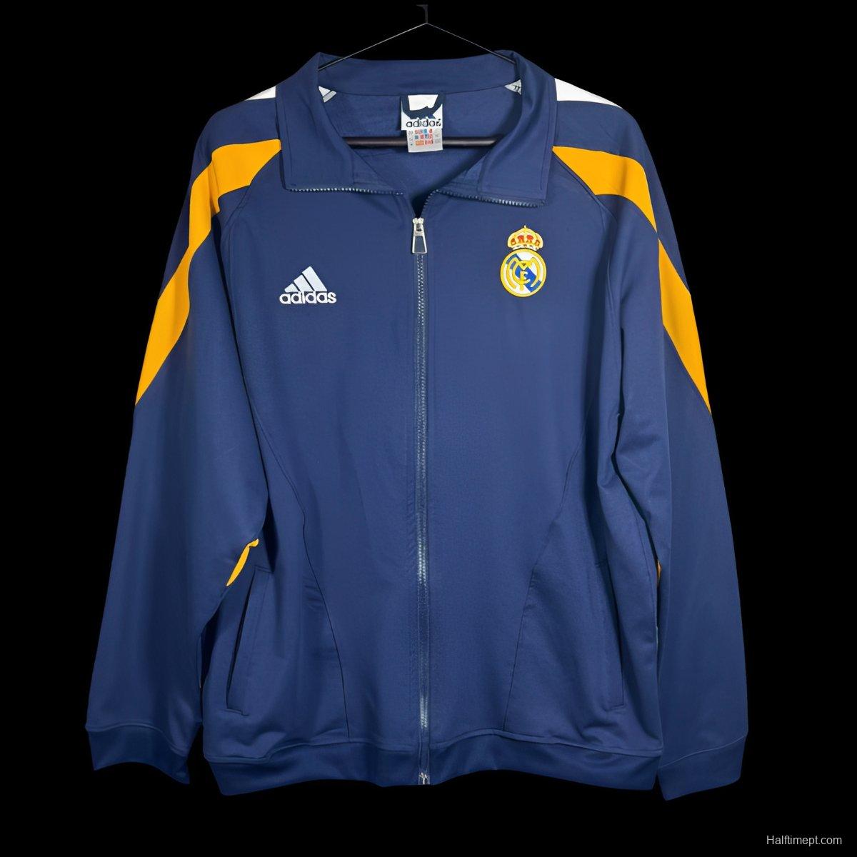 Retro 98/99 Real Madrid Navy/Yellow Full Zipper Jacket