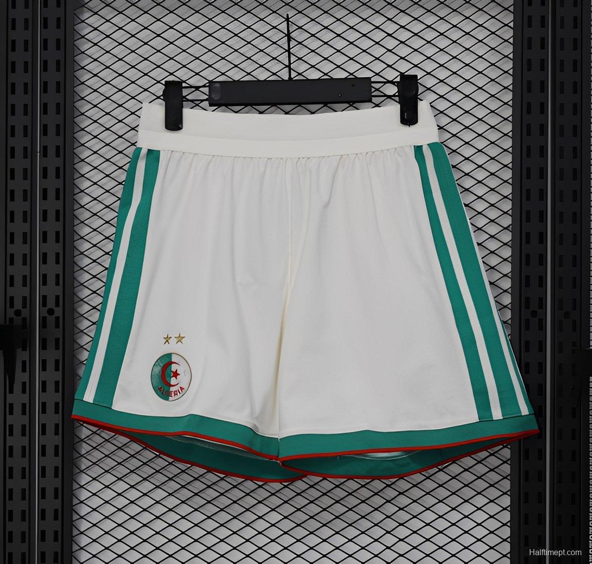 2026 Player Version Algeria White with Green Stripes Shorts