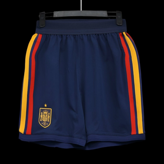 2026 Player Version Spain Navy Blue with Red Yellow Stripes Shorts