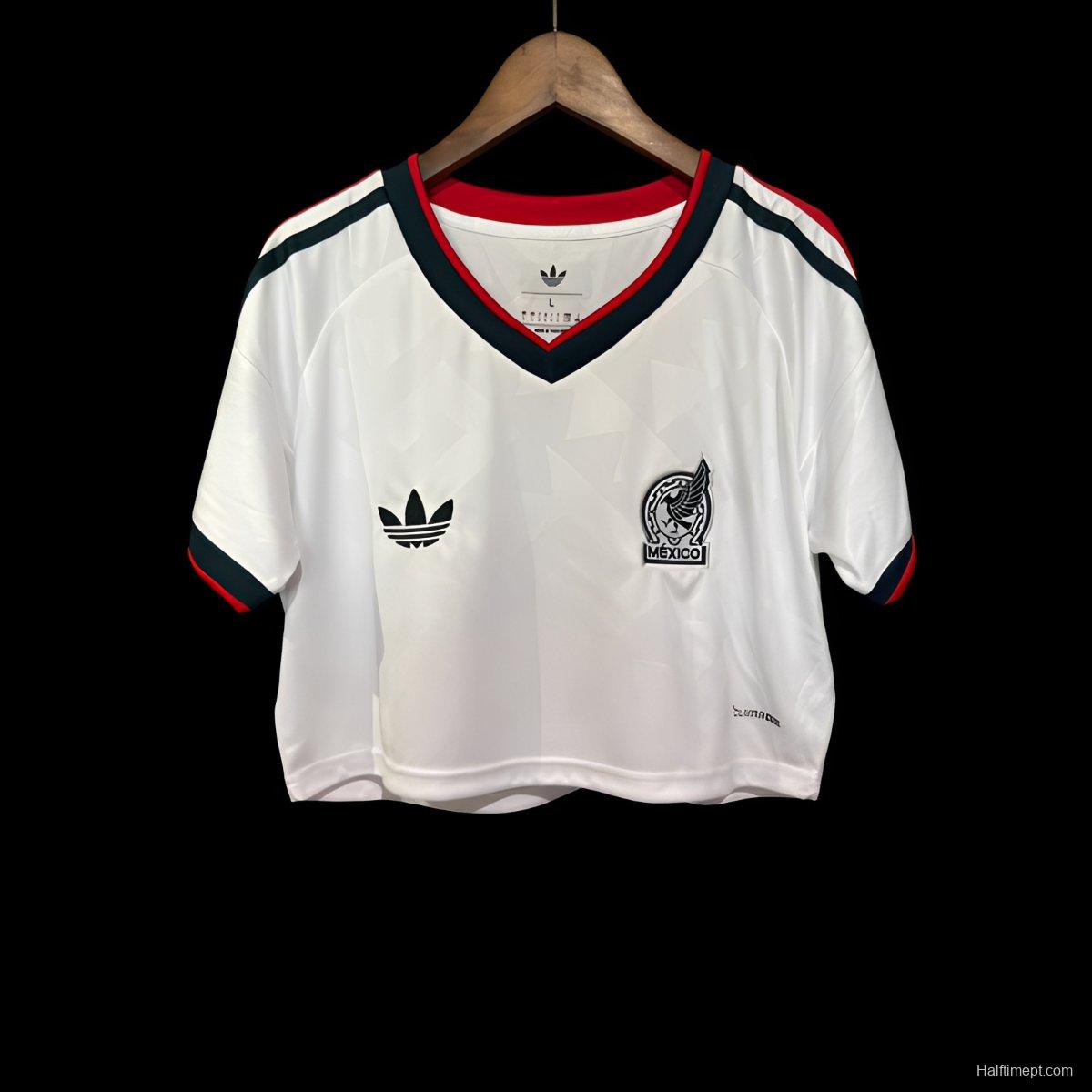 2026 Mexico Away White Women Cropped Jersey