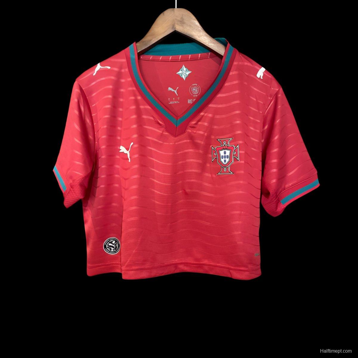 2026 Portugal Home Women Cropped Jersey