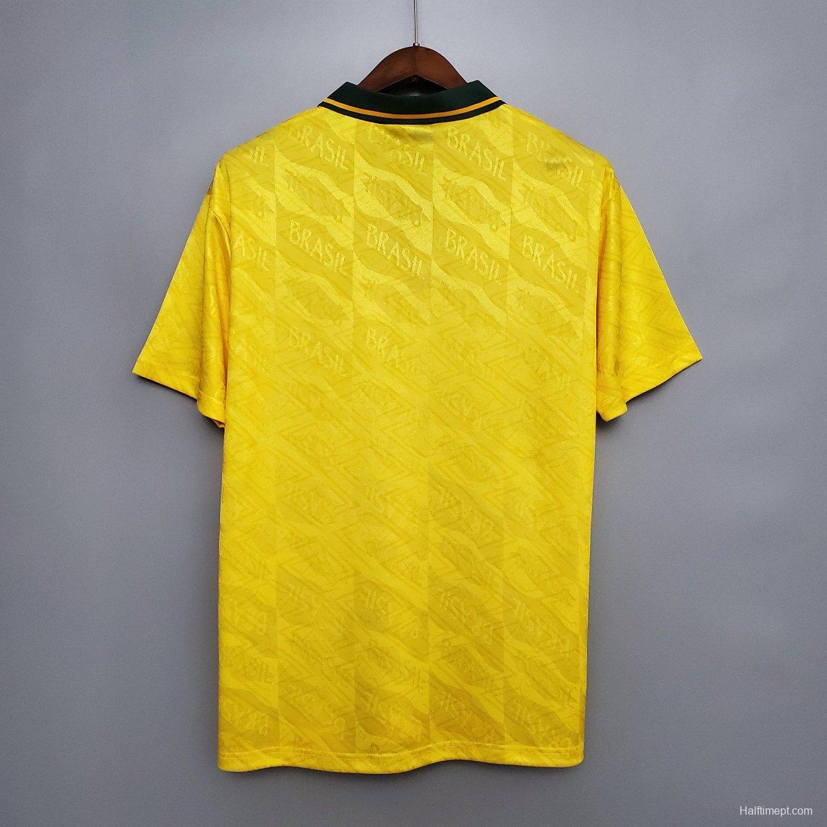 Retro 1991/93 Brazil Home Soccer Jersey