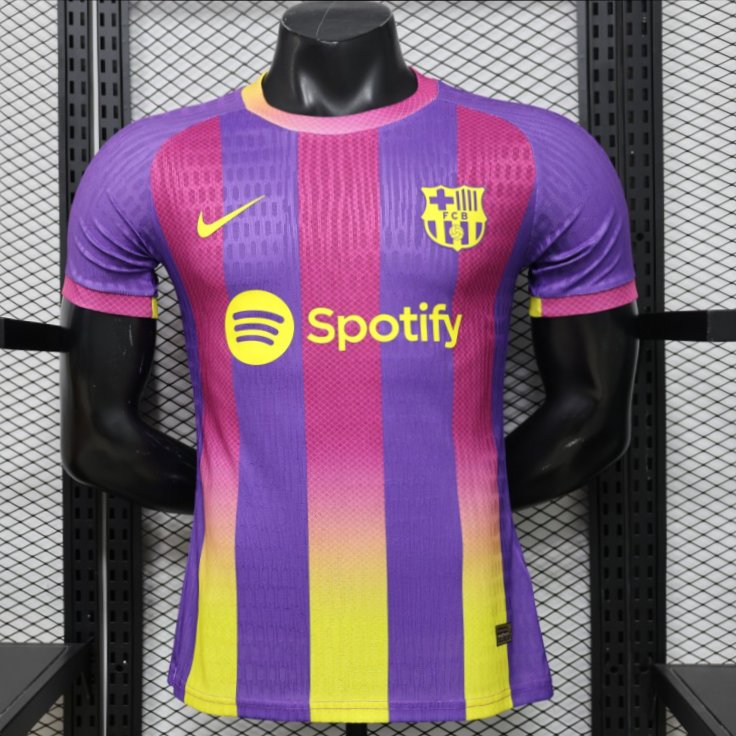 Player Version 26/27 FC Barcelona Third Purple Pink Yellow Stripe  Jersey
