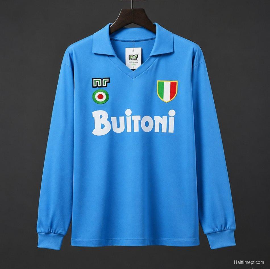 Retro 87/88 SSC Napoli Home Long Sleeve Jersey
