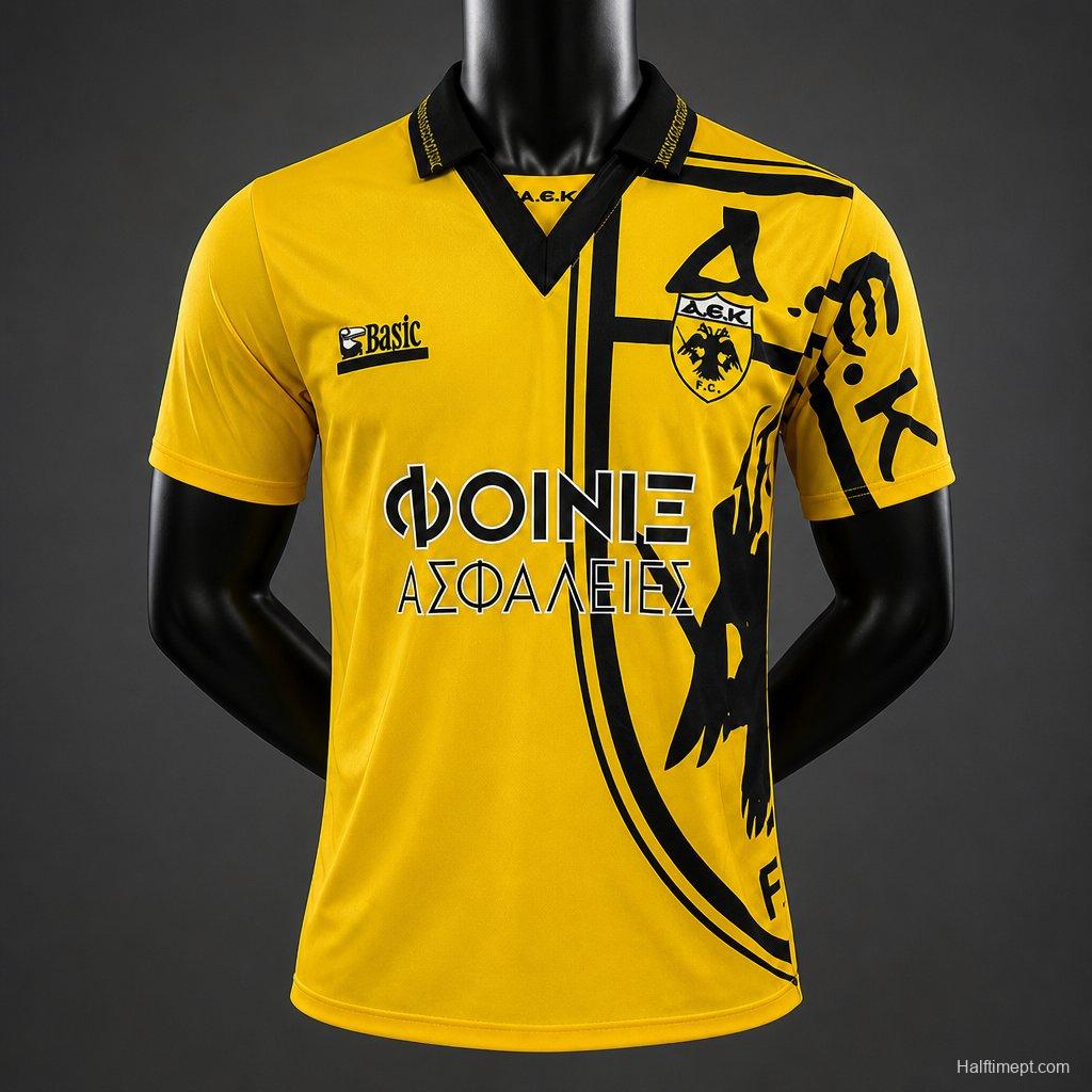 Retro 94/95 AEK Athens Home  Yellow Jersey