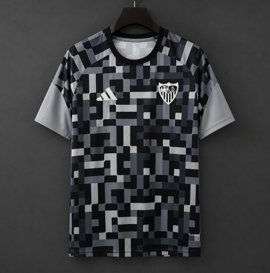 26/27 Sevilla Training Grey Digital Pixel Pattern Jersey
